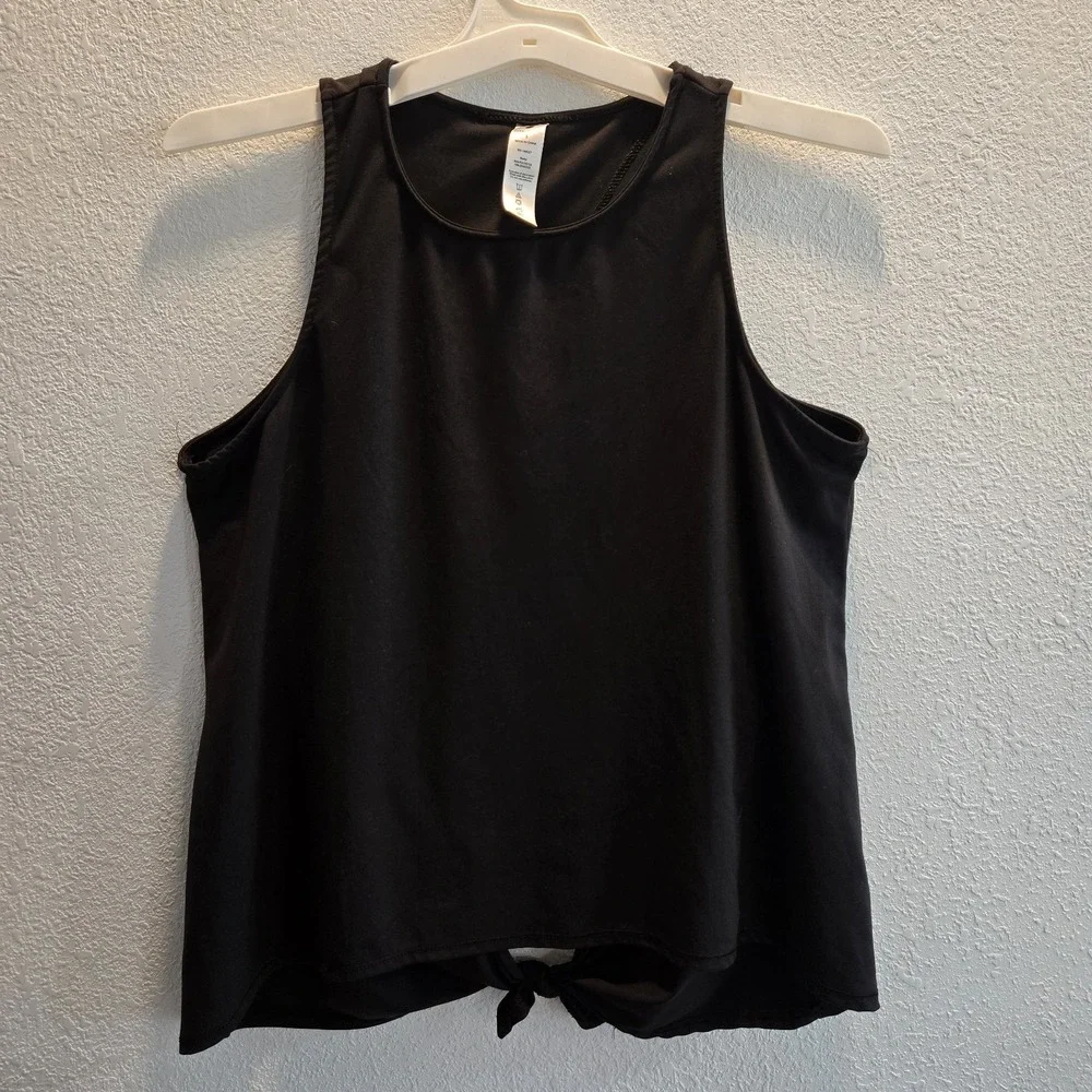 Yogalicious Black Open Back Tie Front Yoga Tank Top Womens Small Workout... - Picture 7 of 11